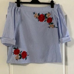 Como Vintage off shoulder poly-cotton top